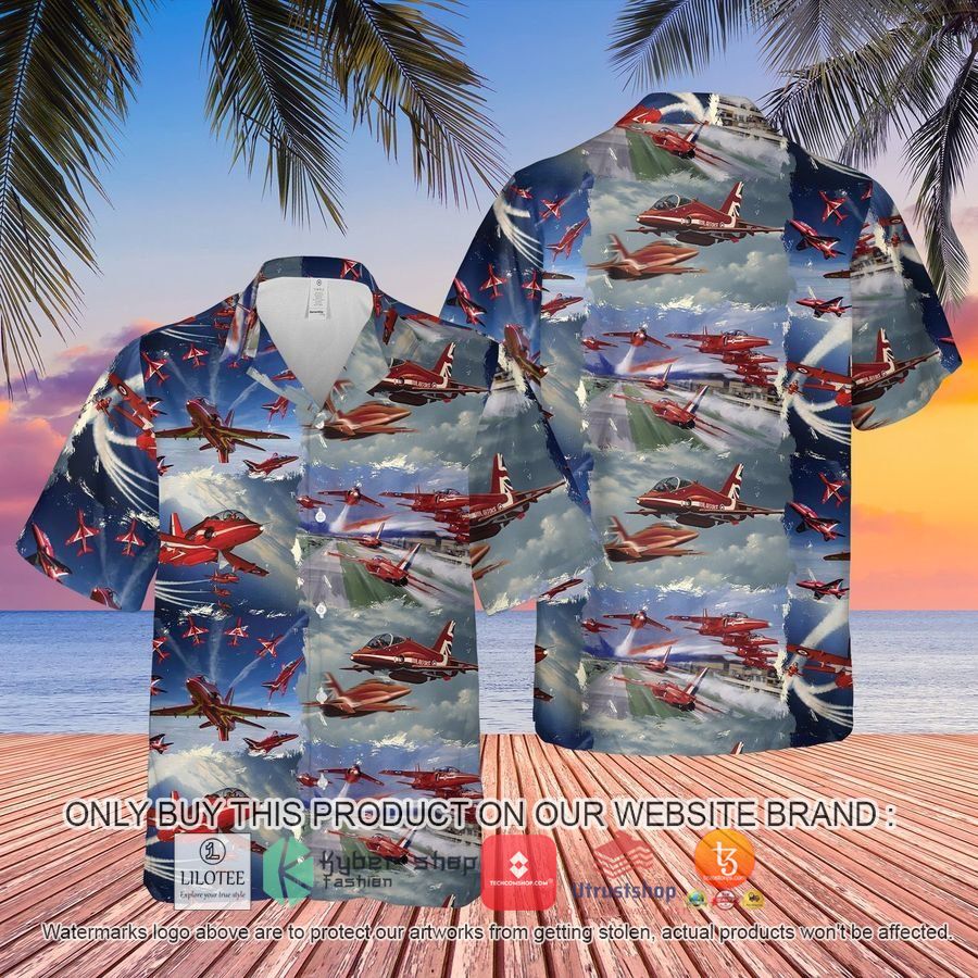 raf red arrows air show hawaiian shirt beach shorts 1 44938