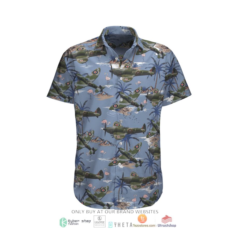 rcaf supermarine 361 spitfire lf16e short sleeve hawaiian shirt 2 45413