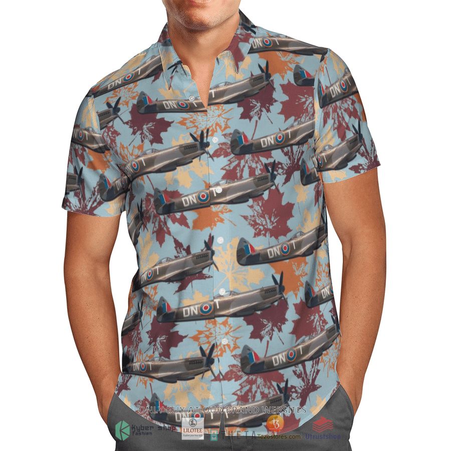 BEST RCAF Supermarine Spitfire Mk.XVIe Hawaiian Shirt 3 rcaf supermarine spitfire mk xvie short sleeve hawaiian shirt 3 11464