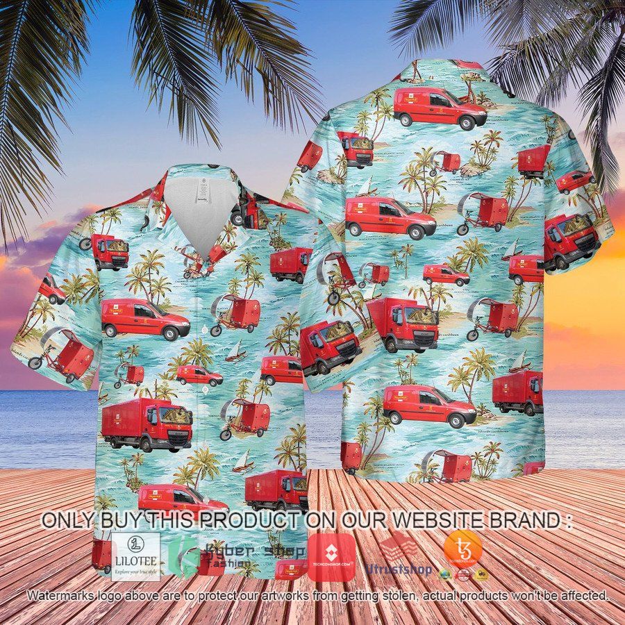 HOT Red UK Royal Mail Delivery Vehicles Hawaiian Shirt, Shorts 3 red uk royal mail delivery vehicles hawaiian shirt beach shorts 3 93469