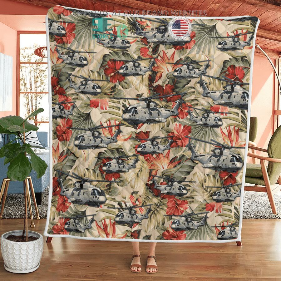 NEW Royal Navy MERLIN HM MK2 Hibiscus Quilt 7 royal navy merlin hm mk2 hibiscus quilt blanket 7 45250