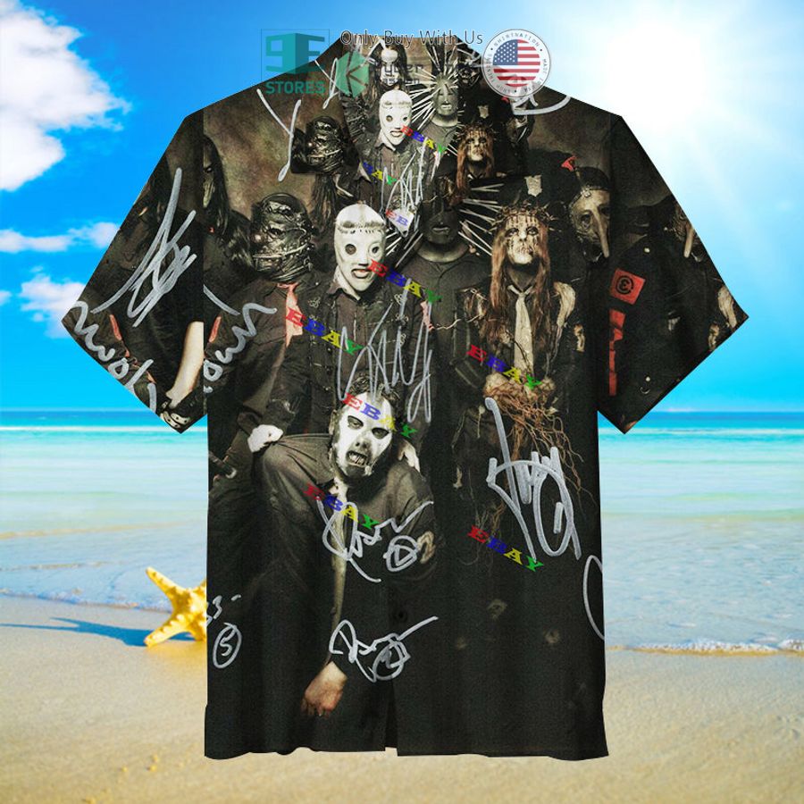 slipknot band poster black hawaiian shirt 1 20177