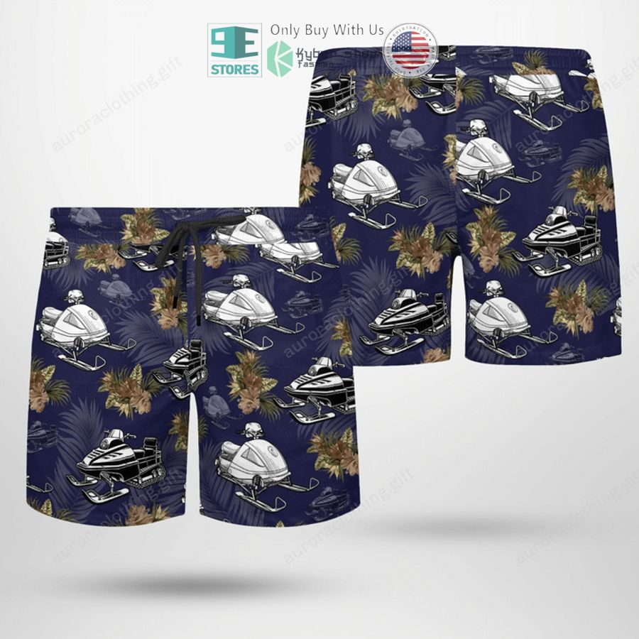 NEW Snowmobile Hibiscus blue Hawaii Shirt, Shorts 4 snowmobile hibiscus blue hawaiian shirt shorts 4 91454