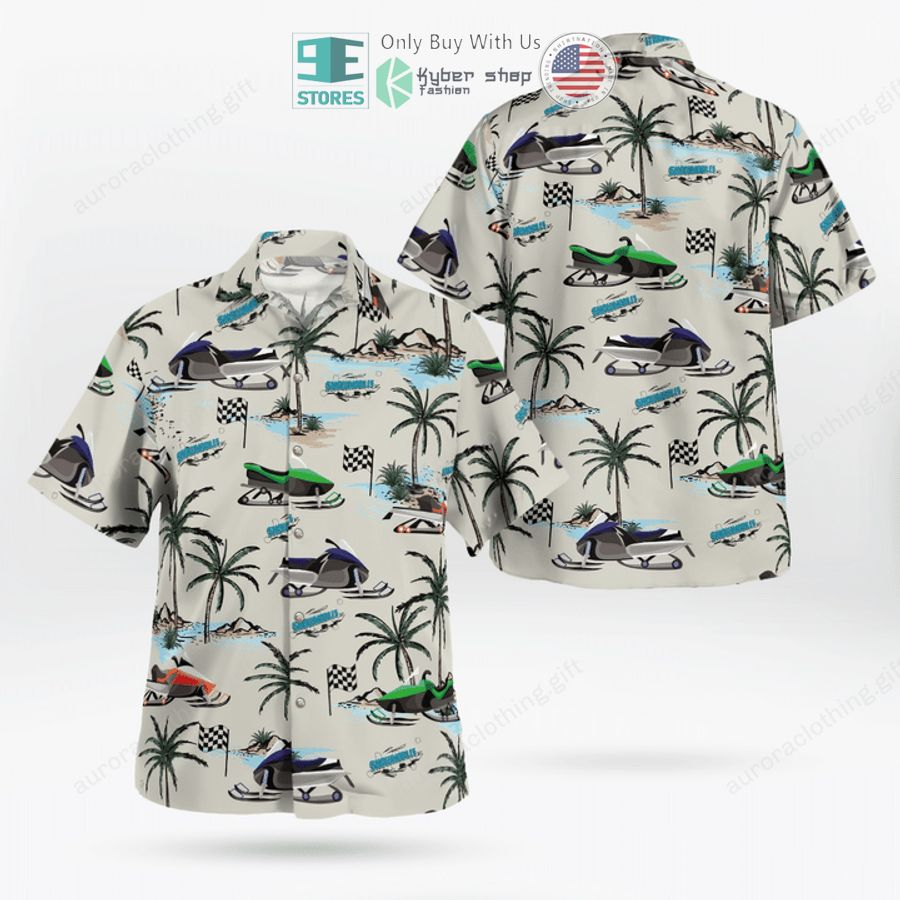 NEW Snowmobile white Hawaii Shirt, Shorts 1 snowmobile white hawaiian shirt shorts 1 93755