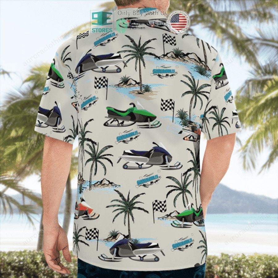 NEW Snowmobile white Hawaii Shirt, Shorts 2 snowmobile white hawaiian shirt shorts 2 29590
