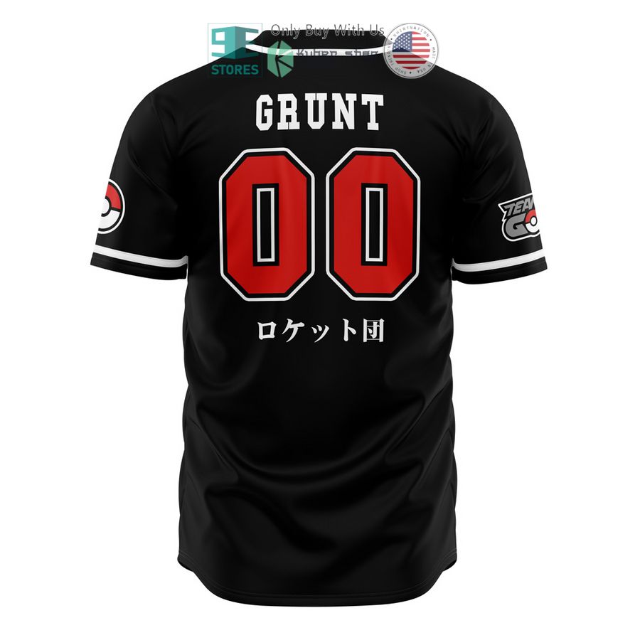 NEW Team Rocket Grunt Black Pokemon Baseball Shirt 3 team rocket grunt black pokemon baseball jersey 3 64490