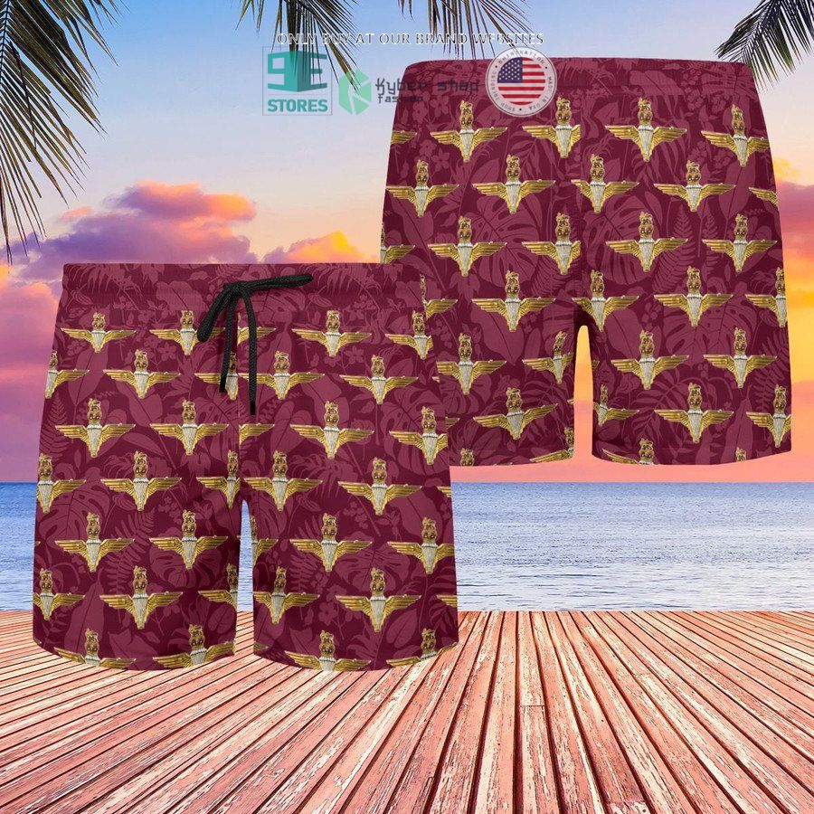 NEW UK Parachute Regiment Badge Maroon dark red Hawaii Shirt, Shorts 4 uk parachute regiment badge maroon dark red hawaiian shirt shorts 4 62638
