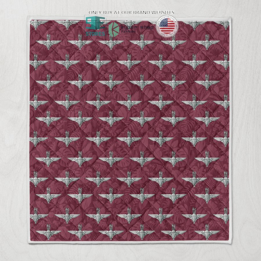 uk parachute regiment badge maroon quilt 2 33624