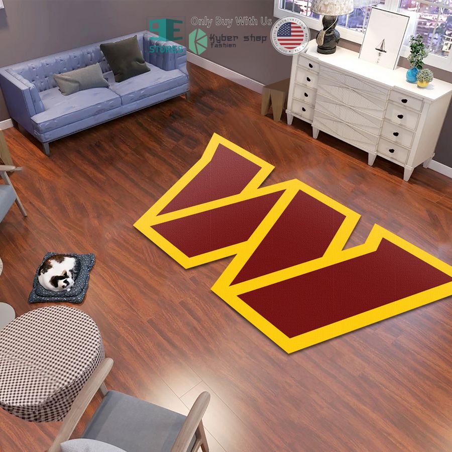 washington commanders logo shaped rug 1 86591