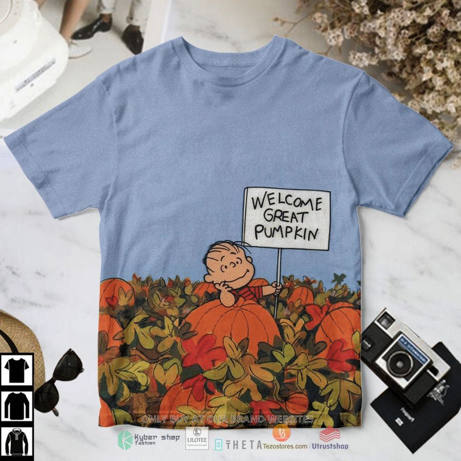 welcome great pumpkin charlie brown t shirt 1 4694