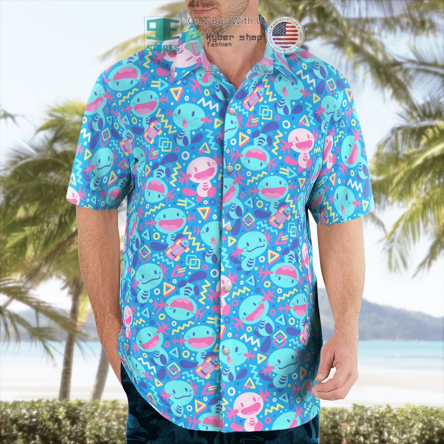NEW Wooper blue pattern Hawaii Shirt 4 wooper blue pattern hawaiian shirt 4 65385