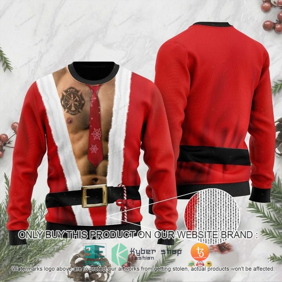 NEW 6 Packs Body With Firefighter Tattoo For Firefighters Christmas Sweatshirt, Sweater 9 6 packs body with firefighter tattoo for firefighters christmas ugly sweater 1 1421