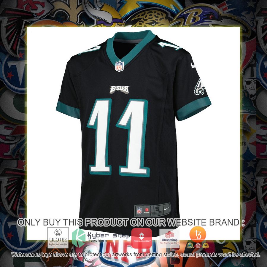 HOT A.J. Brown Philadelphia Eagles Nike Youth Black Football Jersey Shirt 2 a j brown philadelphia eagles nike youth black football jersey 2 85720