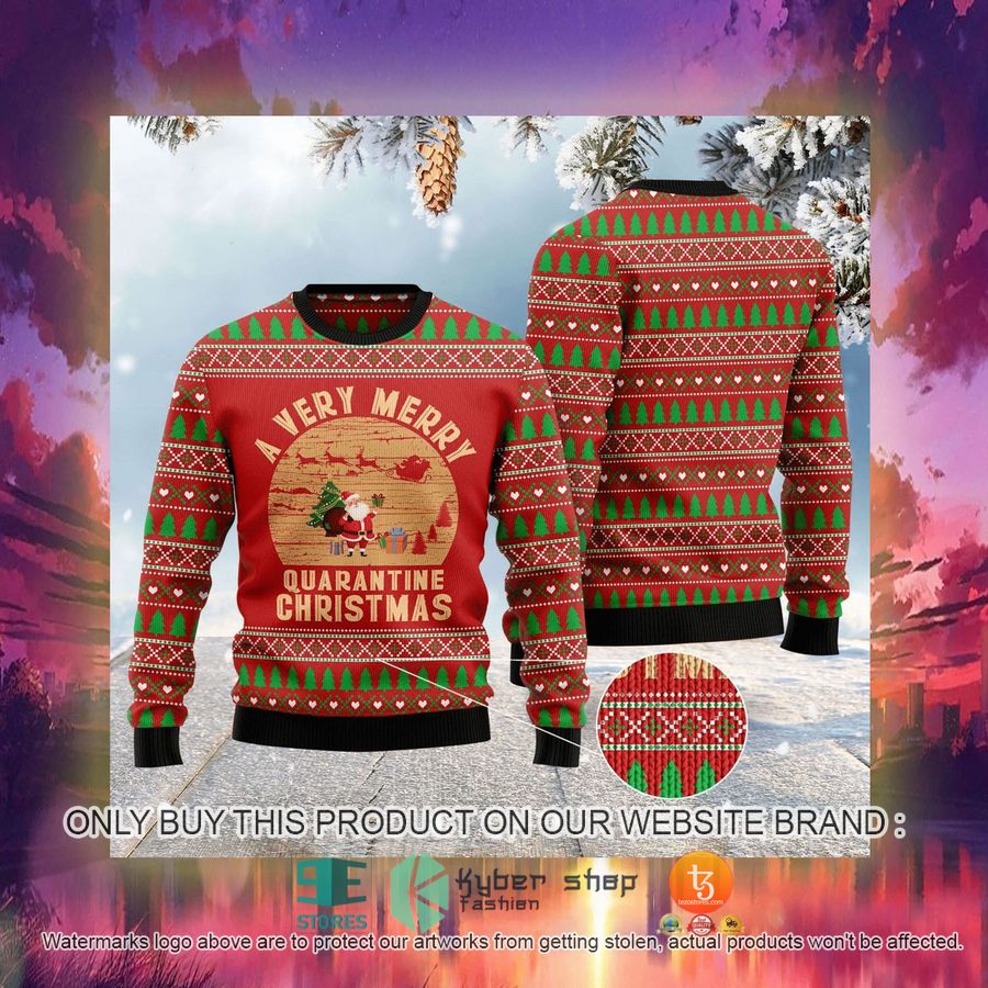 HOT A Very Merry Quarantine Christmas Ugly Christmas Sweater 3 a very merry quarantine christmas ugly christmas sweater 3 96739