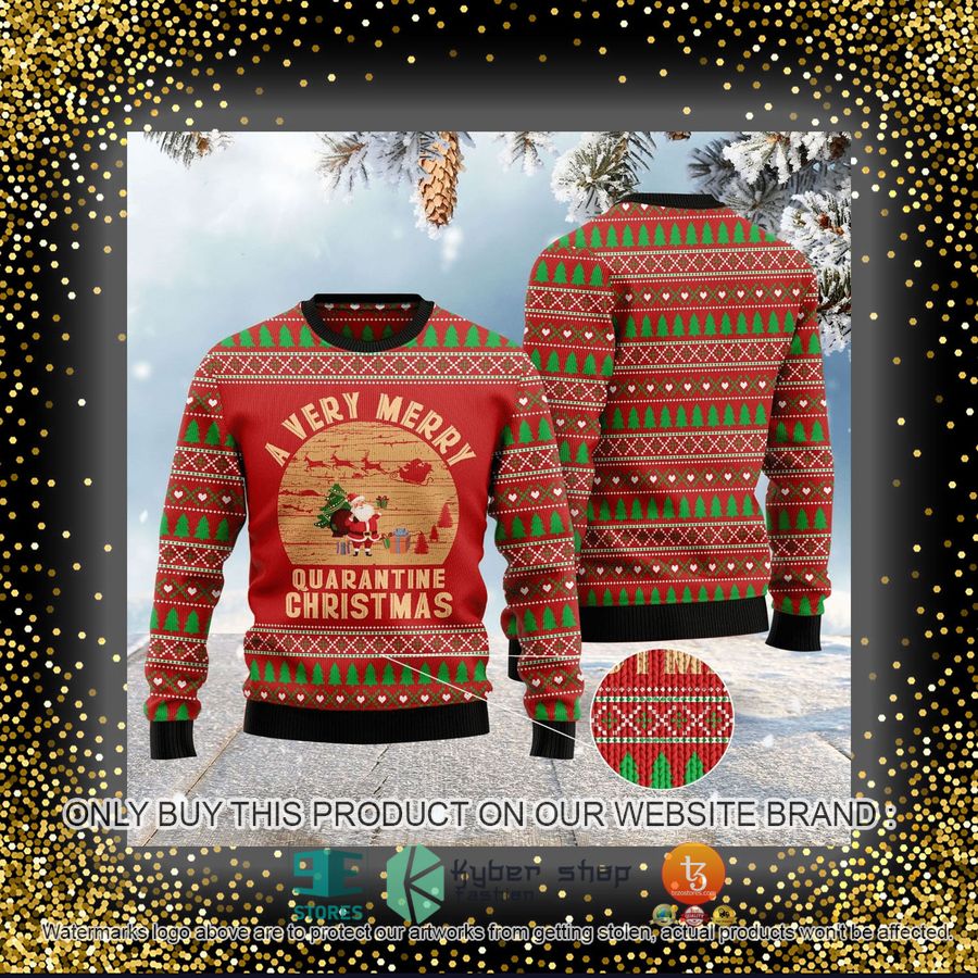 HOT A Very Merry Quarantine Christmas Ugly Christmas Sweater 4 a very merry quarantine christmas ugly christmas sweater 4 33833