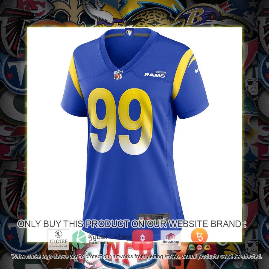 HOT Aaron Donald Los Angeles Rams Nike Women's Game Royal Football Jersey Shirt 2 aaron donald los angeles rams nike womens game royal football jersey 2 81517