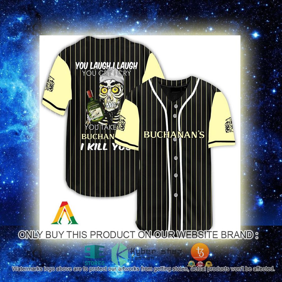 NEW Achmed the Dead Terrorist You Laugh I Laugh You Take My Buchanan's Whisky I Kill You Baseball Shirt 2 achmed the dead terrorist you laugh i laugh you take my buchanans whisky i kill you baseball jersey 2 6021