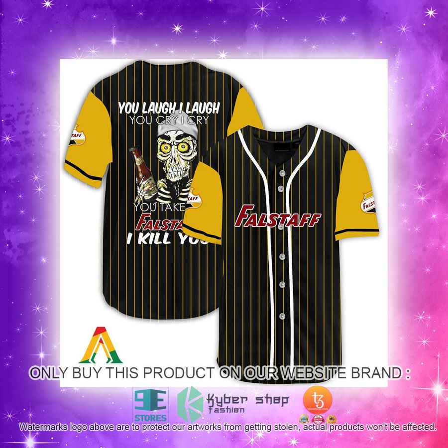 NEW Achmed the Dead Terrorist You Laugh I Laugh You Take My Falstaff Beer I Kill You Baseball Shirt 4 achmed the dead terrorist you laugh i laugh you take my falstaff beer i kill you baseball jersey 4 34247