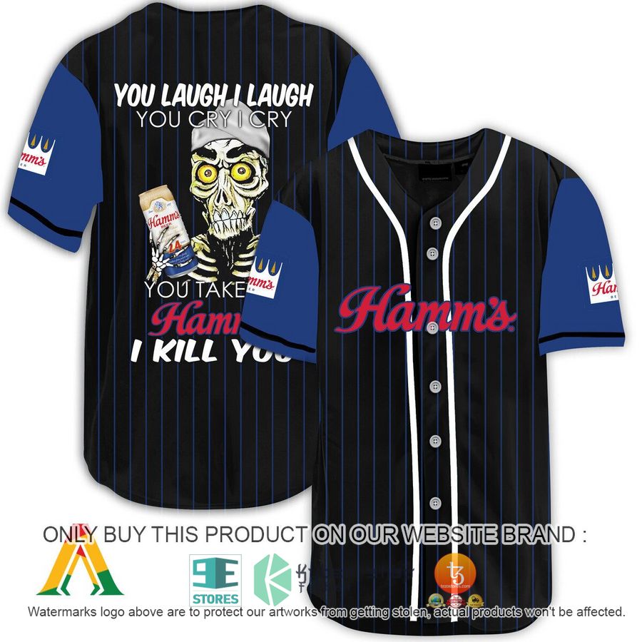 NEW Achmed the Dead Terrorist You Laugh I Laugh You Take My Hamm's Beer I Kill You Baseball Shirt 1 achmed the dead terrorist you laugh i laugh you take my hamms beer i kill you baseball jersey 1 74446