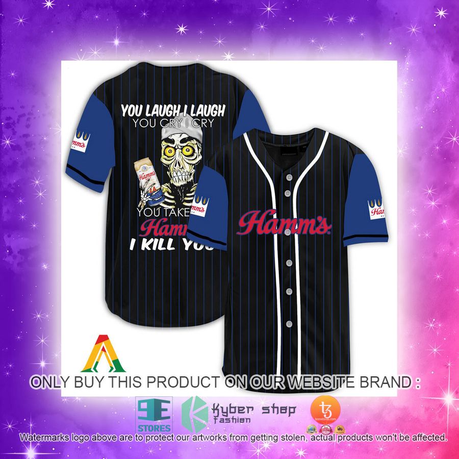NEW Achmed the Dead Terrorist You Laugh I Laugh You Take My Hamm's Beer I Kill You Baseball Shirt 4 achmed the dead terrorist you laugh i laugh you take my hamms beer i kill you baseball jersey 4 6304