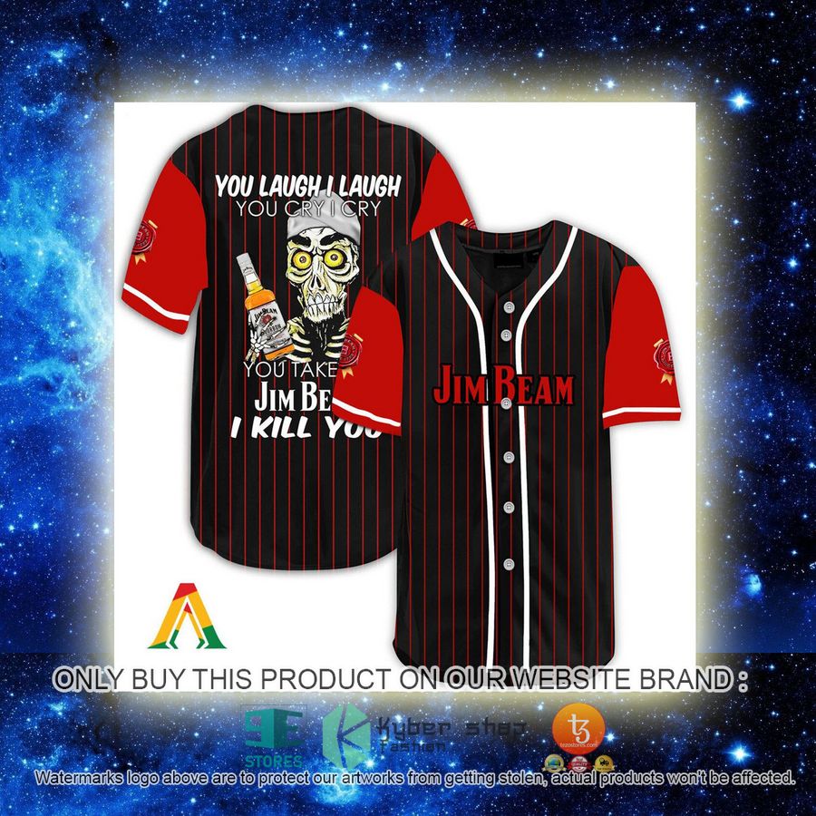NEW Achmed the Dead Terrorist You Laugh I Laugh You Take My Jim Beam I Kill You Baseball Shirt 2 achmed the dead terrorist you laugh i laugh you take my jim beam i kill you baseball jersey 2 79436