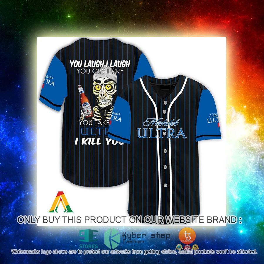 NEW Achmed the Dead Terrorist You Laugh I Laugh You Take My Michelob Ultra I Kill You Baseball Shirt 3 achmed the dead terrorist you laugh i laugh you take my michelob ultra i kill you baseball jersey 3 80355