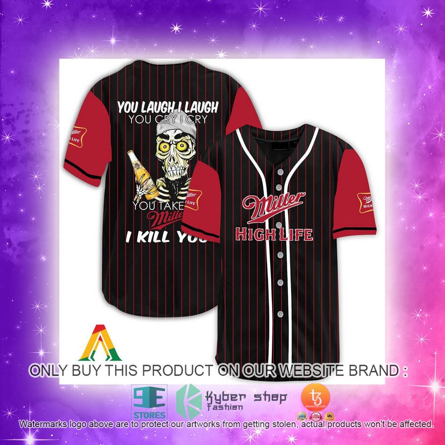 NEW Achmed the Dead Terrorist You Laugh I Laugh You Take My Miller High Life I Kill You Baseball Shirt 4 achmed the dead terrorist you laugh i laugh you take my miller high life i kill you baseball jersey 4 30106