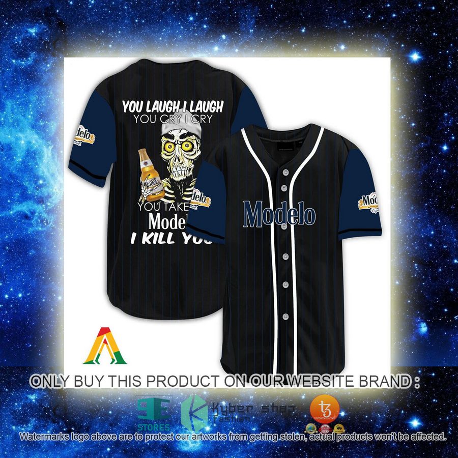 NEW Achmed the Dead Terrorist You Laugh I Laugh You Take My Modelo Beer I Kill You Baseball Shirt 2 achmed the dead terrorist you laugh i laugh you take my modelo beer i kill you baseball jersey 2 54558