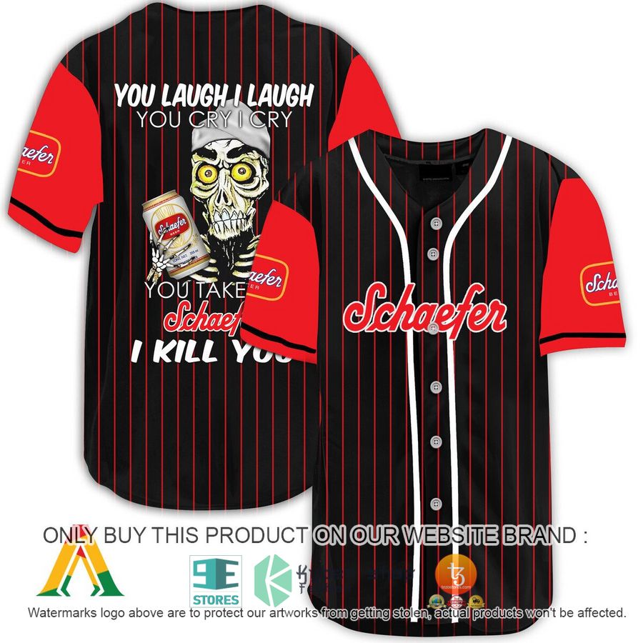 NEW Achmed the Dead Terrorist You Laugh I Laugh You Take My Schaefer Beer I Kill You Baseball Shirt 1 achmed the dead terrorist you laugh i laugh you take my schaefer beer i kill you baseball jersey 1 65980