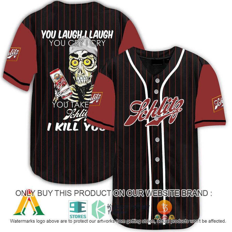 NEW Achmed the Dead Terrorist You Laugh I Laugh You Take My Schlitz Beer I Kill You Baseball Shirt 8 achmed the dead terrorist you laugh i laugh you take my schlitz beer i kill you baseball jersey 1 67398