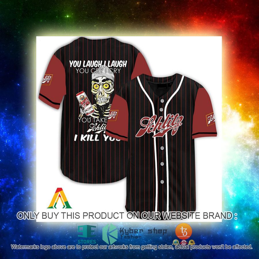 NEW Achmed the Dead Terrorist You Laugh I Laugh You Take My Schlitz Beer I Kill You Baseball Shirt 3 achmed the dead terrorist you laugh i laugh you take my schlitz beer i kill you baseball jersey 3 87652
