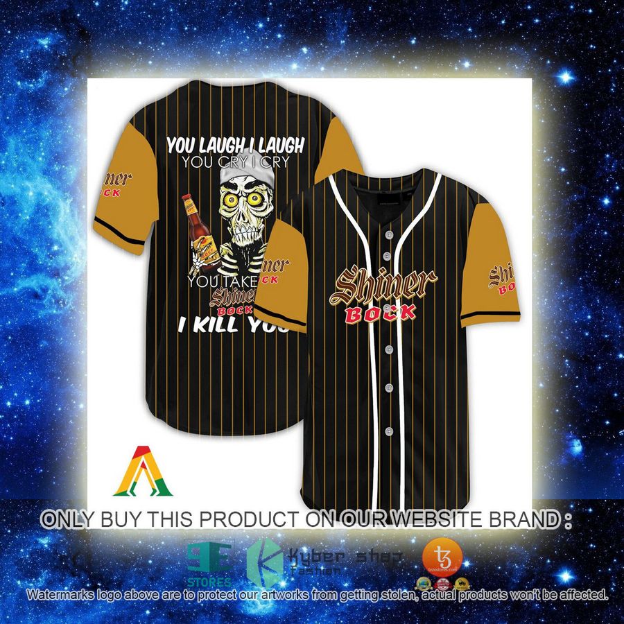 NEW Achmed the Dead Terrorist You Laugh I Laugh You Take My Shiner Bock Beer I Kill You Baseball Shirt 2 achmed the dead terrorist you laugh i laugh you take my shiner bock beer i kill you baseball jersey 2 65706