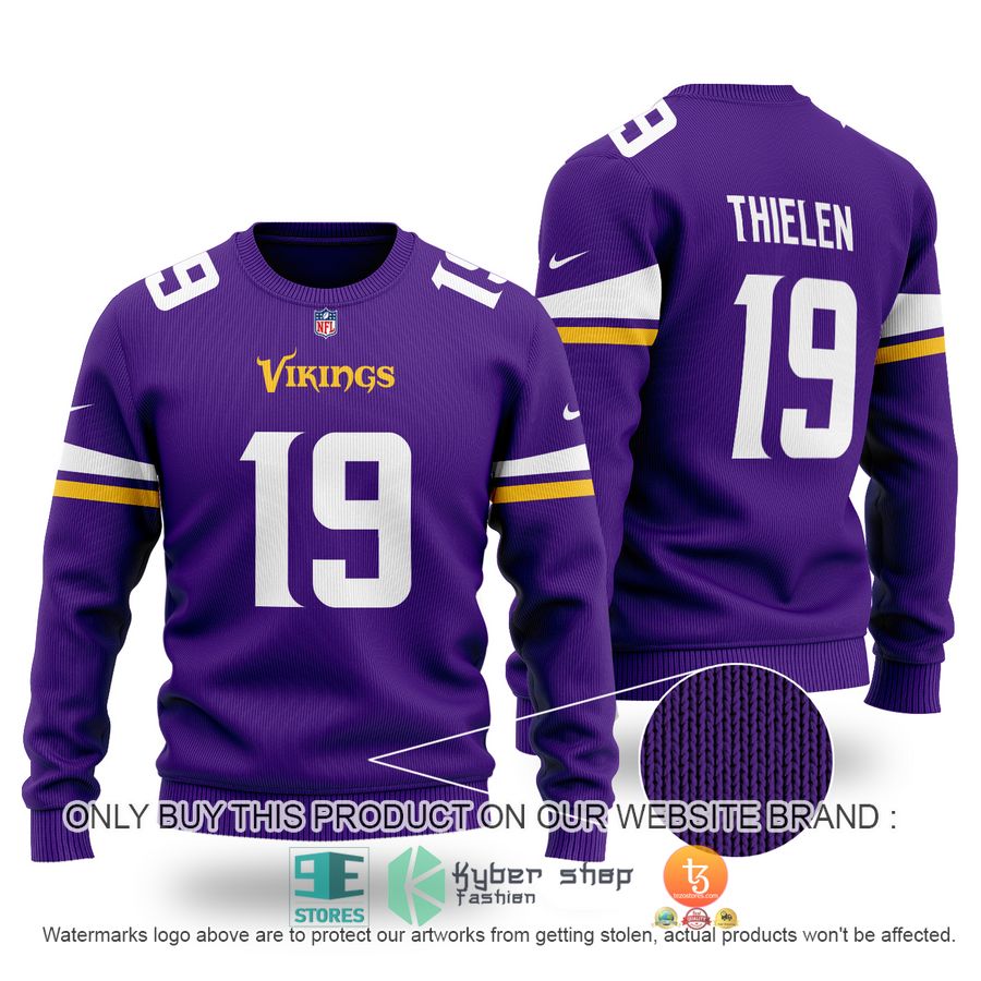 NEW Adam Thielen 19 Minnesota Vikings Sweater 2 adam thielen 19 minnesota vikings sweater 1 25879