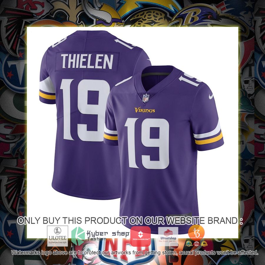 HOT Adam Thielen Minnesota Vikings Nike Vapor Untouchable Purple Football Jersey Shirt 6 adam thielen minnesota vikings nike vapor untouchable purple football jersey 1 19070