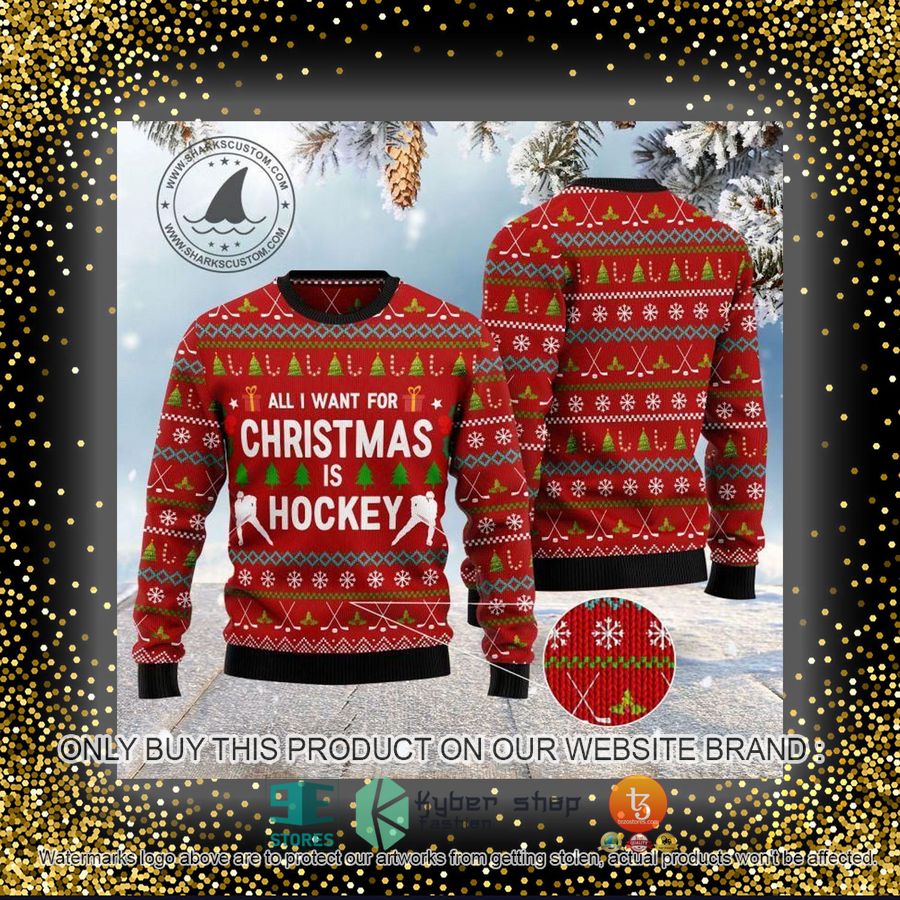 HOT All I Want For Christmas Is Hockey Ugly Christmas Sweater 7 all i want for christmas is hockey ugly christmas sweater 7 1887