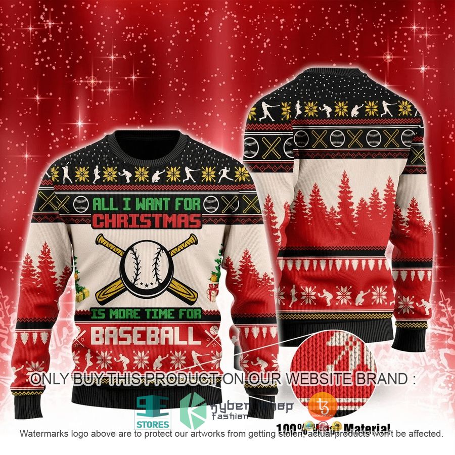 HOT All I want for Christmas is more time for Baseball Ugly Christmas Sweater 16 all i want for christmas is more time for baseball ugly christmas sweater 1 5625