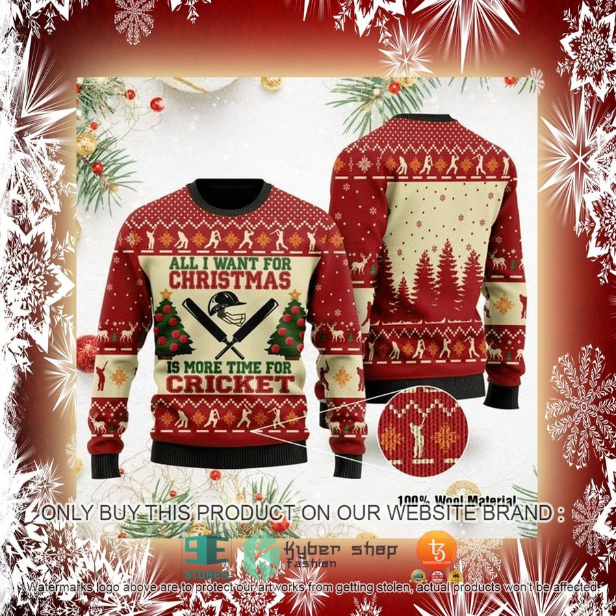 NEW All I Want For Christmas Is More Time For Cricket Christmas Sweatshirt, Sweater 2 all i want for christmas is more time for cricket christmas ugly sweater 2 93712