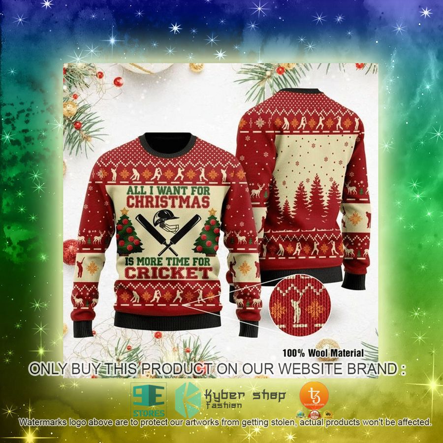 NEW All I Want For Christmas Is More Time For Cricket Christmas Sweatshirt, Sweater 3 all i want for christmas is more time for cricket christmas ugly sweater 3 91872