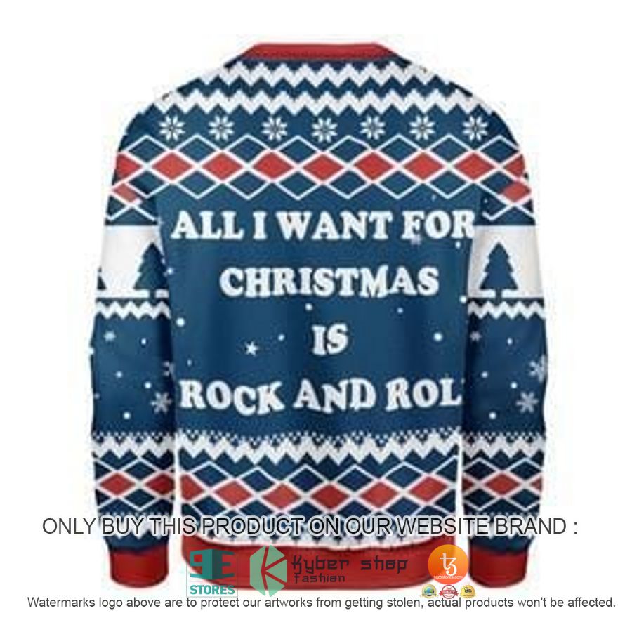 NEW All I Want For Christmas Is Rock And Roll Christmas Sweatshirt, Sweater 2 all i want for christmas is rock and roll christmas ugly sweater 2 25083