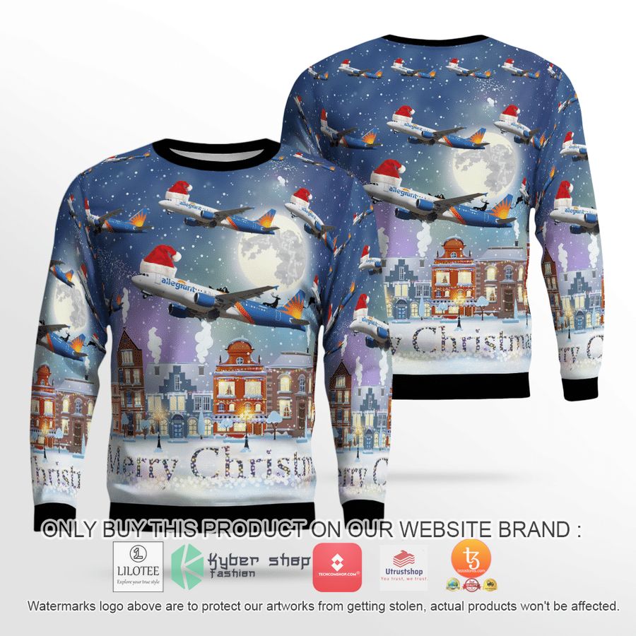 allegiant air airbus a320 214 christmas 3d sweater 1 13372