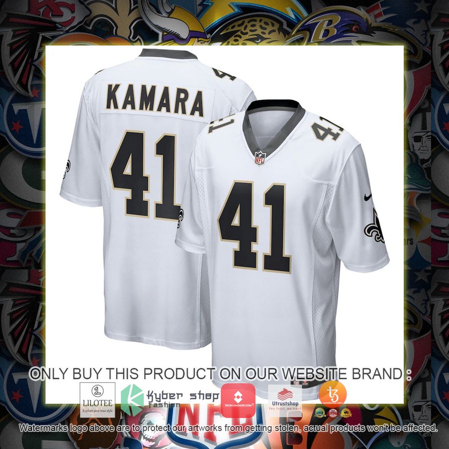 alvin kamara new orleans saints nike white football jersey 1 56091
