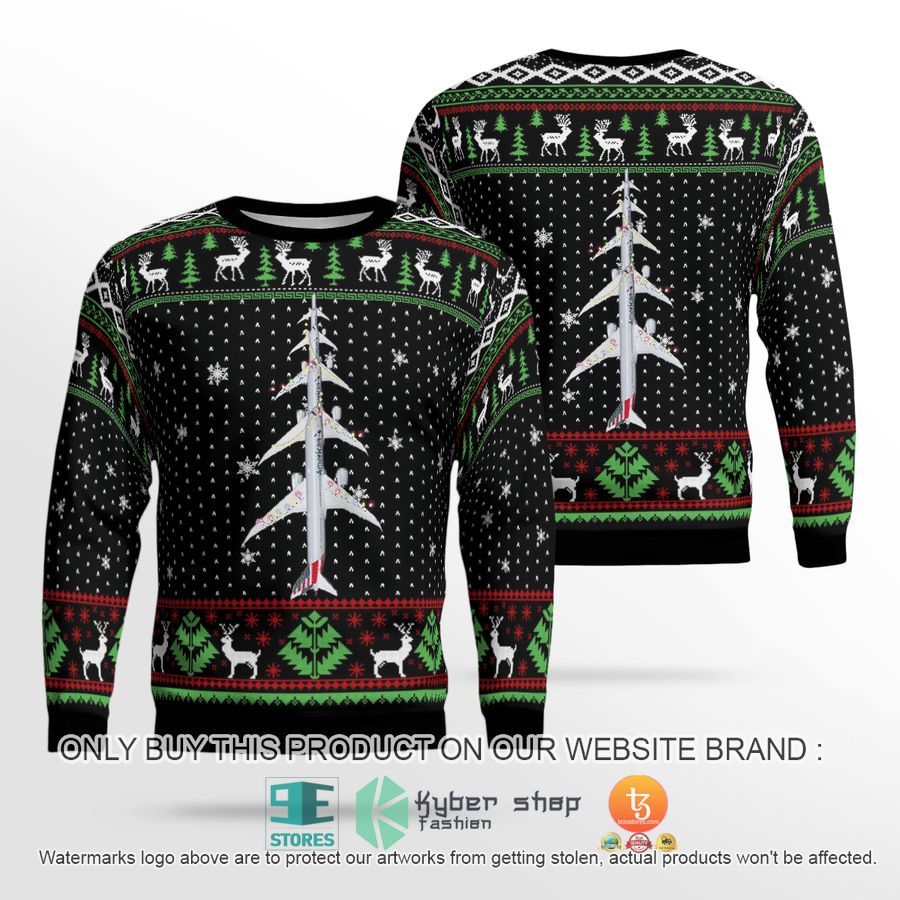 american airlines boeing 787 9 dreamliner christmas sweater sweatshirt 1 11528