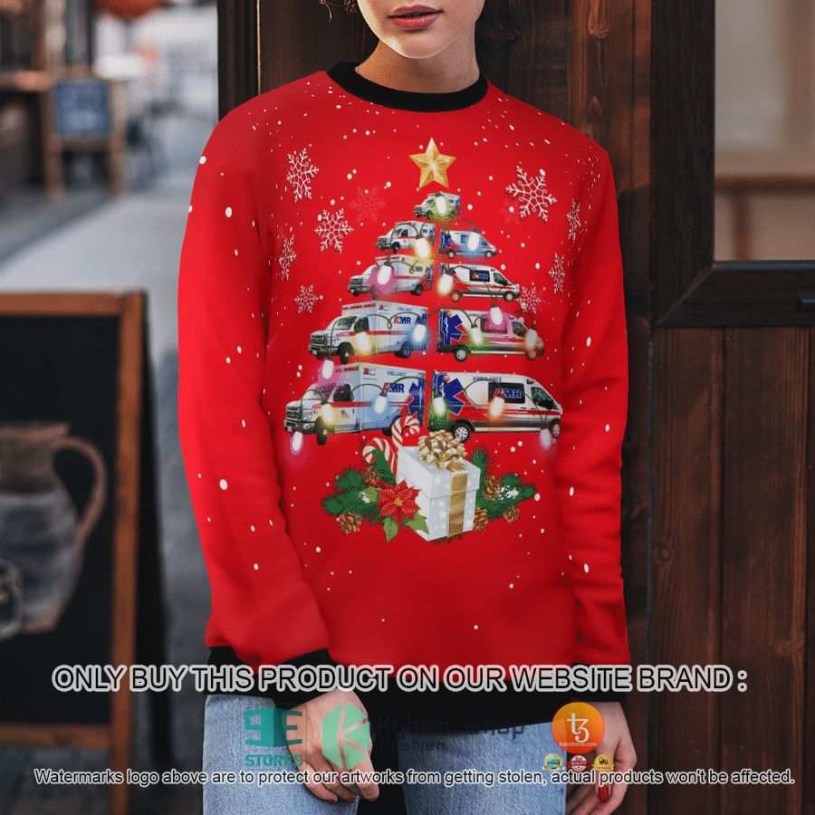NEW AMR Capital Region Christmas Tree red Sweatshirt, Sweater 10 amr capital region christmas tree red sweater sweatshirt 10 54639