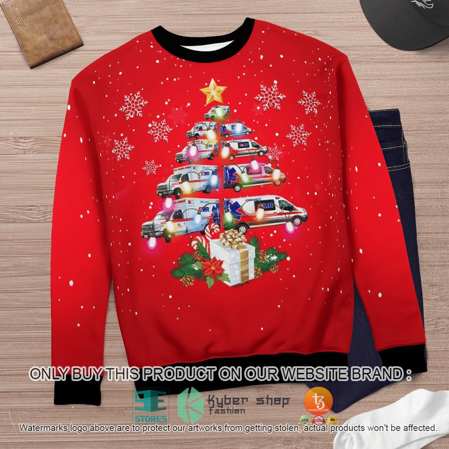 NEW AMR Capital Region Christmas Tree red Sweatshirt, Sweater 12 amr capital region christmas tree red sweater sweatshirt 12 97703