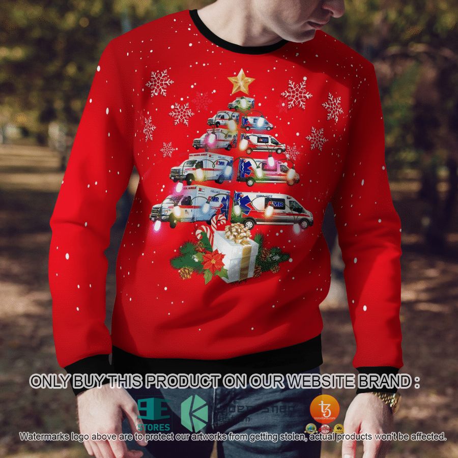 NEW AMR Capital Region Christmas Tree red Sweatshirt, Sweater 7 amr capital region christmas tree red sweater sweatshirt 7 28320