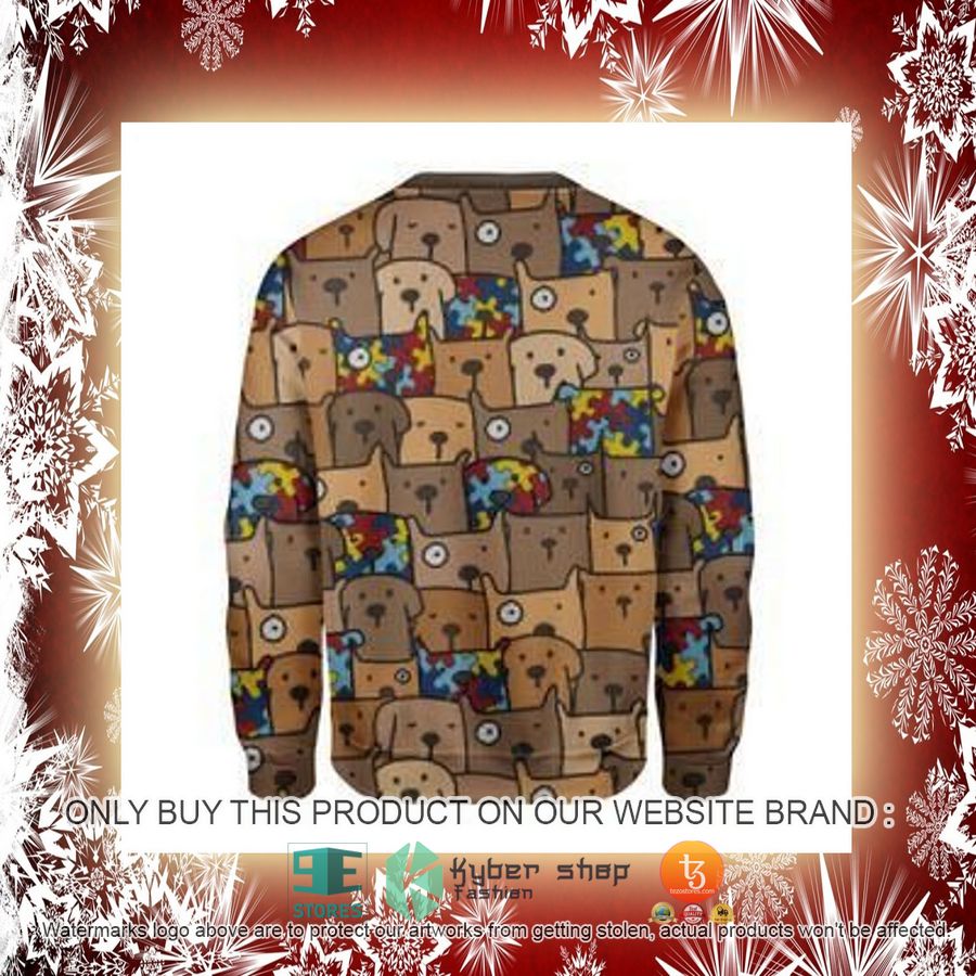 NEW Autism Awareness Dog Christmas Sweatshirt, Sweater 4 autism awareness dog christmas ugly sweater 4 89092