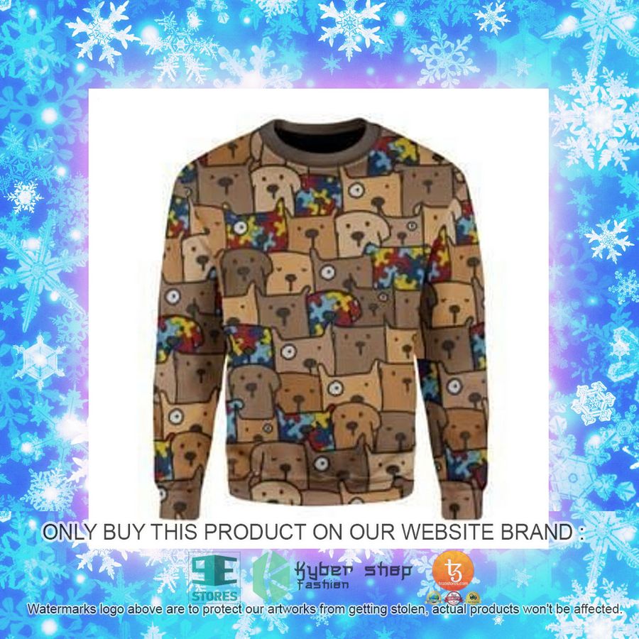 NEW Autism Awareness Dog Christmas Sweatshirt, Sweater 7 autism awareness dog christmas ugly sweater 7 38440