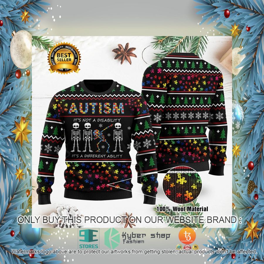 HOT Autism It's Not A Disability Ugly Christmas Sweater 2 autism its not a disability ugly christmas sweater 2 58564