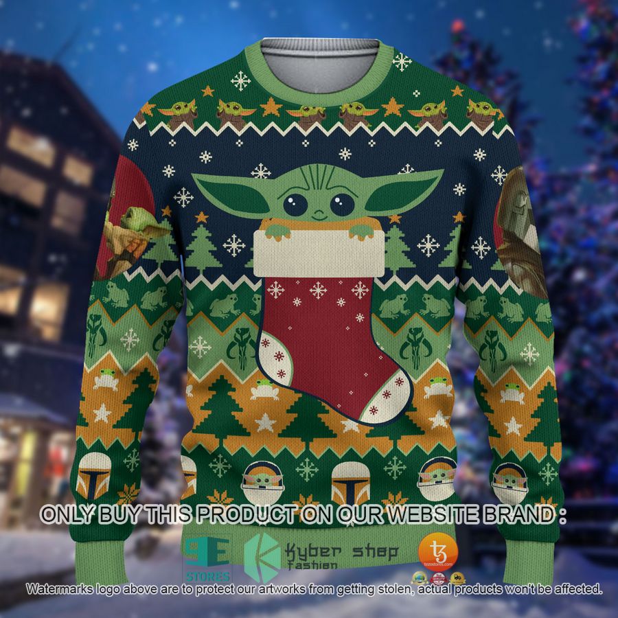 HOT Baby Yoda in sock Christmas Shirt, Hoodie 1 baby yoda in sock christmas all over printed shirt hoodie 1 12604