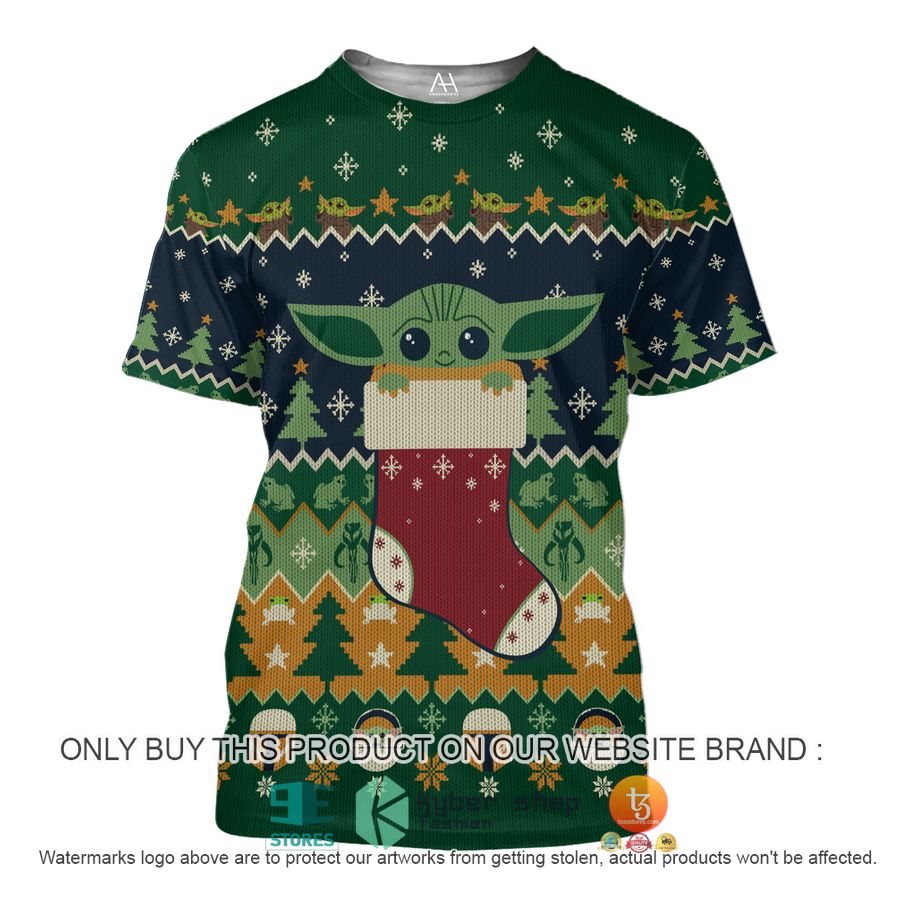 HOT Baby Yoda in sock Christmas Shirt, Hoodie 3 baby yoda in sock christmas all over printed shirt hoodie 3 40118